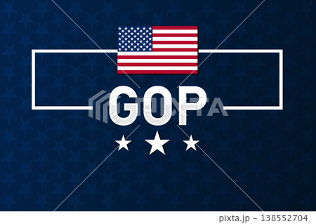 GOP USA Banner with American Flag, Stars GOP USA Banner with American Flag, Stars 138552704