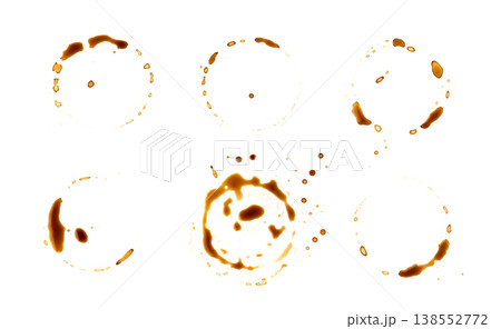 Coffee Stain Isolated, Coffe Wet Stamp, Mug Bottom Round Mark Coffee Stain Isolated, Coffe Wet Stamp, Mug Bottom Round Mark 138552772