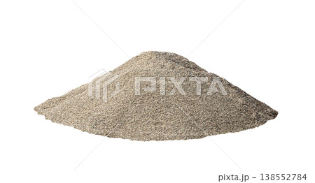 Construction gravel pile isolated, crushed grey stone on ground Construction gravel pile isolated, crushed grey stone on ground 138552784