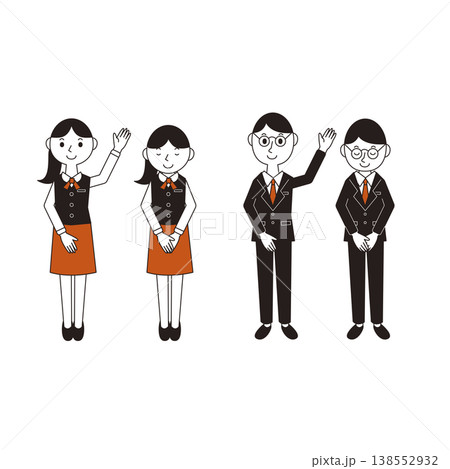 男性社員と女性社員のイラスト 男性社員と女性社員のイラスト 138552932