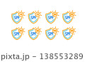 Different SPF Types Signs Color Thin Line Icon Set. Vector 138553289