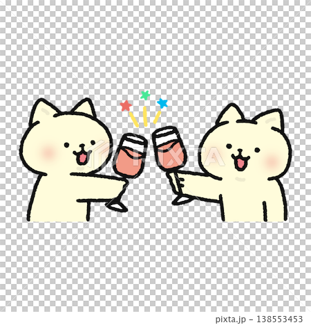 乾杯するかわいいネコ 138553453