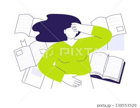 Worries before exams isolated cartoon vector illustrations. 138553520