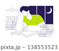 Study late at night isolated cartoon vector illustrations. 138553523