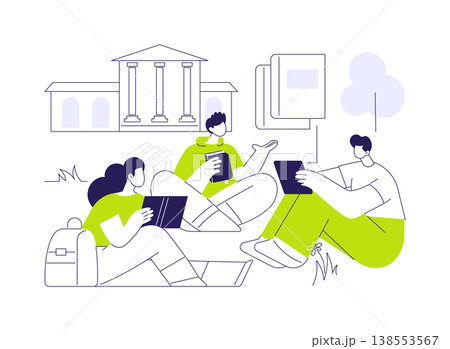 Study outdoors isolated cartoon vector illustrations. Study outdoors isolated cartoon vector illustrations. 138553567