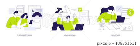 Bank loan service isolated cartoon vector illustrations se 138553611