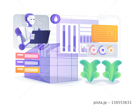 Greenhouse Climate Control AI abstract concept vector illustration. 138553631