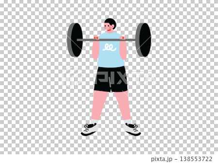 Illustration of a man lifting dumbbells Illustration of a man lifting dumbbells 138553722