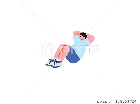 腹筋をする男性のイラスト 138553724