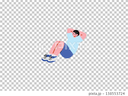 腹筋をする男性のイラスト 138553724