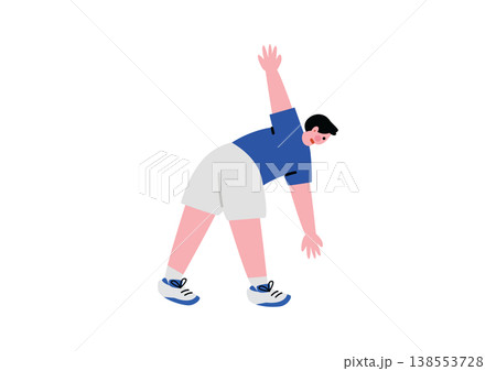 エクササイズをする男性のイラスト エクササイズをする男性のイラスト 138553728
