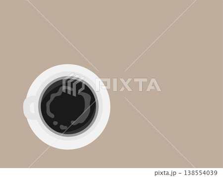 ホットコーヒー（ブラック）　俯瞰　イメージ　イラスト 138554039