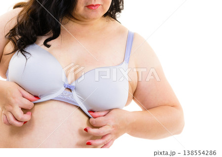 Fat woman big breast wearing bra 138554286