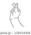Hand gesture, finger snap, hand drawn 138554904