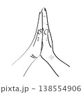 Praying hands, prayer or namaste, folded hands meditation gesture 138554906