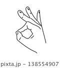 OK hand sign gesture, positive approval symbol, vector illustration isolated. 138554907