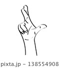 Crossed fingers hand gesture, good luck and hope sign 138554908