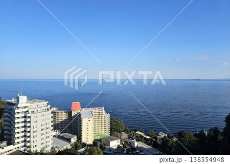 Coastal cityscape in Atami, Japan, overlooking the sea 138554948