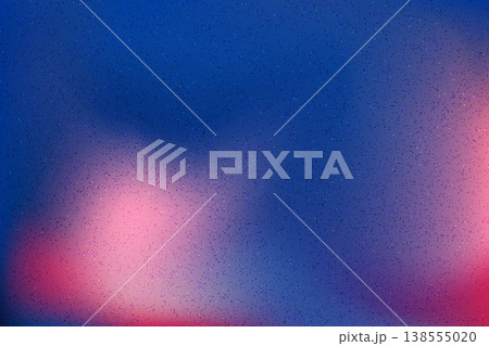 Blurred floral shadow spot on grain background for wedding bridal stationery. Gentle flower blur with soft gradation in pink and blue for invitation. Vector grainy rose flowers for nuptial event decor 138555020