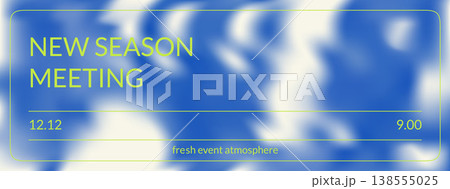 Blue presentation gradient blur background with liquid business template. Calm gradation of white and navy with soft blue organic mesh texture. Abstract vector with gradation in dreamy clouds tones 138555025