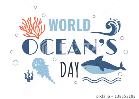 World ocean day illustration 138555188