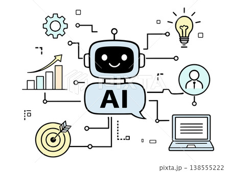 AIとビジネスの成長イラスト 138555222