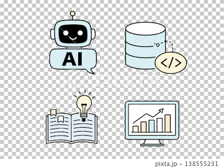 AI and Data Science Illustration Set 138555231