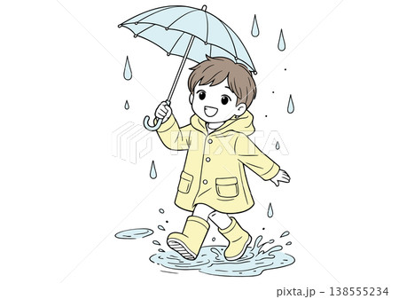 雨の日の楽しい散歩 138555234