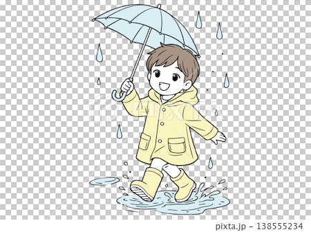 雨の日の楽しい散歩 138555234