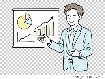 A young man giving a business presentation 138555245
