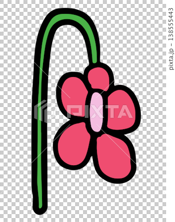 Hand drawn illustration of pink flower cartoon for floral print, sticker, nature, garden, spring, summer, plants, tree, blossom, blooming, home backyard, picnic, park, outdoors, home, house Hand drawn illustration of pink flower cartoon for floral print, sticker, nature, garden, spring, summer, plants, tree, blossom, blooming, home backyard, picnic, park, outdoors, home, house 138555443