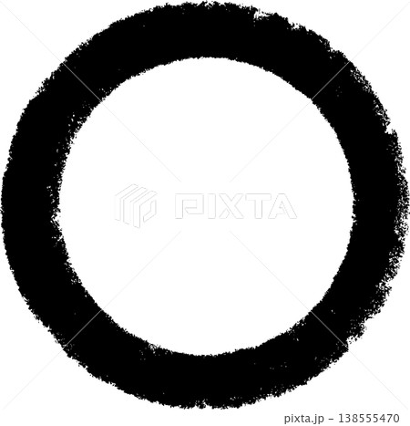 ペイントタッチの丸アイコン 黒太丸 ベクター ペイントタッチの丸アイコン 黒太丸 ベクター 138555470