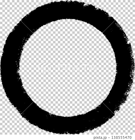 ペイントタッチの丸アイコン 黒太丸 ベクター ペイントタッチの丸アイコン 黒太丸 ベクター 138555470