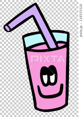 Hand drawn happy pink milk and purple straw for cafe, restaurant, sweet drink menu, recipe, sticker, department store, supermarket, market, beverage, cute patch, office snack, lunch break, sugar, diet Hand drawn happy pink milk and purple straw for cafe, restaurant, sweet drink menu, recipe, sticker, department store, supermarket, market, beverage, cute patch, office snack, lunch break, sugar, diet 138555520