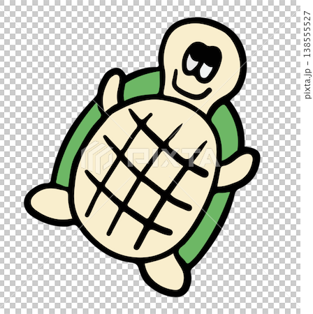 Hand drawn illustration of turtle for animal, zoo, souvenir shop, cartoon characters, comic, mascot, cute patch, shirt print, forest, sticker, plush toy, kid doll, trip, travel, vacation, vet, icon 138555527