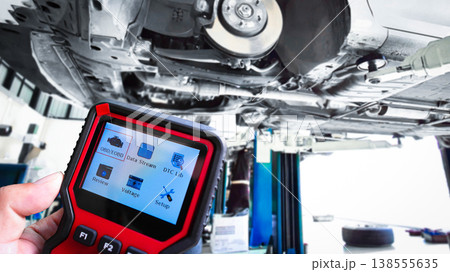 Car Diagnostic Scanner Tool in Auto Repair Shop 138555635