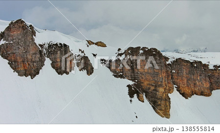 Snow mountain range landscape with clouds Alps Snow mountain range landscape with clouds Alps 138555814