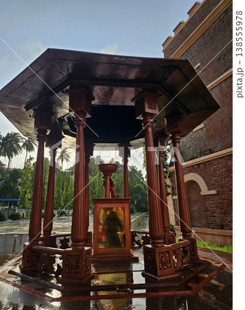 Andaman and Nicobar Islands, 29th May 2024 The eternal Martyrs' Flame memorial at the Cellular Jail in Port Blair, honoring freedom fighters of the Indian independence movement. 138555978