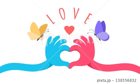 Curved flexible hands show heart Curved flexible hands show heart 138556832