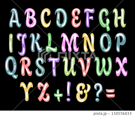 Colorful uppercase letters and numbers Colorful uppercase letters and numbers 138556833