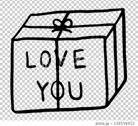 Hand drawn outline of LOVE YOU parcel gift box with ribbon for kid colouring book, birthday present, decorations, tattoo, gift shop, grocery shopping, card print, cute patch, art, painting, sketch Hand drawn outline of LOVE YOU parcel gift box with ribbon for kid colouring book, birthday present, decorations, tattoo, gift shop, grocery shopping, card print, cute patch, art, painting, sketch 138556913