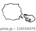 人差し指を出している手と大きな吹き出し 138556979