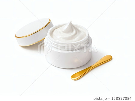 質感とろけるクリームのジャー化粧品素材 138557084