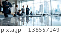 Photo of business team in a modern office with city view 138557149
