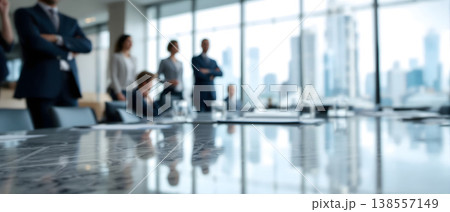 Photo of business team in a modern office with city view Photo of business team in a modern office with city view 138557149