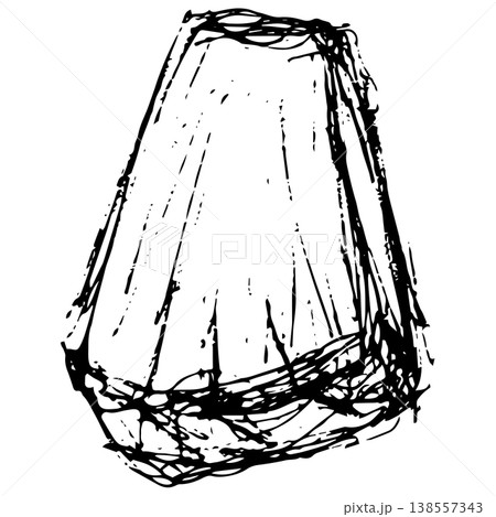 Hand drawn pineapple piece ring fruit illustration sketch clipart vector 138557343
