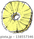 Hand drawn pineapple piece ring fruit illustration sketch clipart vector 138557346