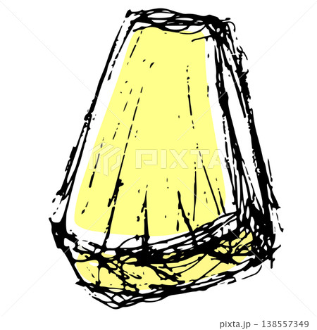 Hand drawn pineapple piece ring fruit illustration sketch clipart vector 138557349