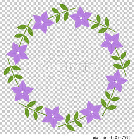 Circular frame of bellflowers Circular frame of bellflowers 138557596