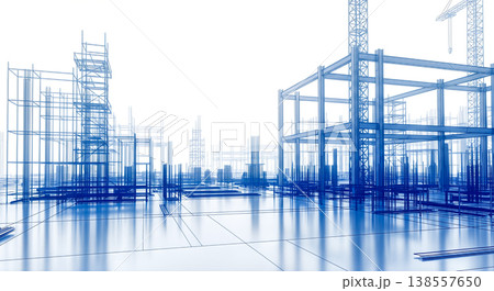 modern architecture building construction site wireframe blueprint abstract digital 3d rendering industrial engineering development planning project corporate real estate concept background modern architecture building construction site wireframe blueprint abstract digital 3d rendering industrial engineering development planning project corporate real estate concept background 138557650